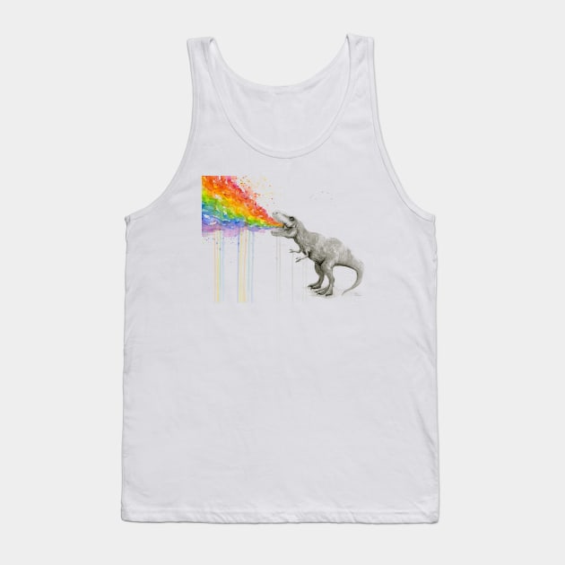 T-Rex Puking Painbows Tank Top by Olechka